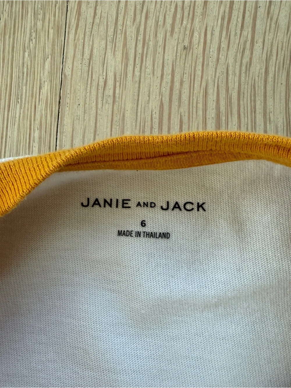 Janie and Jack Golden Yellow Raglan Long Sleeve Football Tee - Size 6